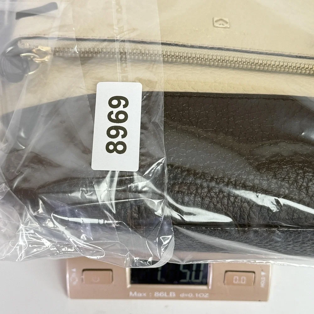 Kate Spade Crossbody Bag Womens Small Black Beige Pebbled Leather Tassel Purse